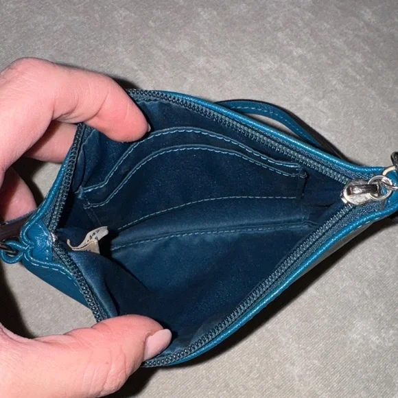 Coach Teal Leather Wristlet - Picture 2 of 3